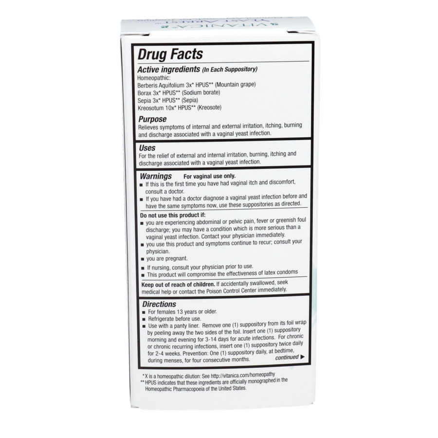 Yeast Arrest Suppositories