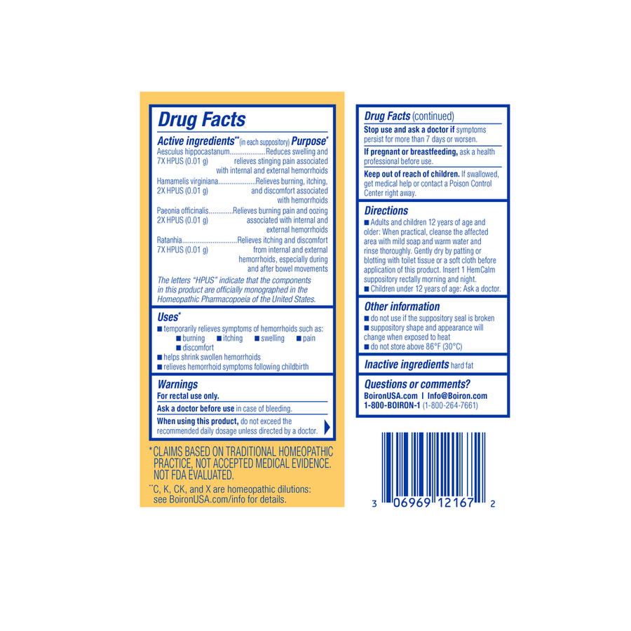 HemCalm Suppositories 10