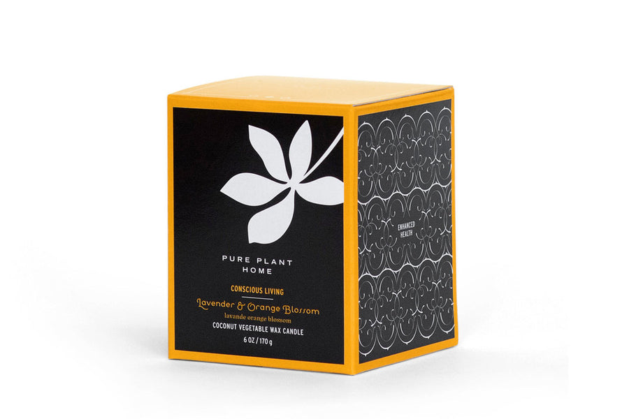 Gift Box Glass Lavender/Orange Blossom Candle 6oz