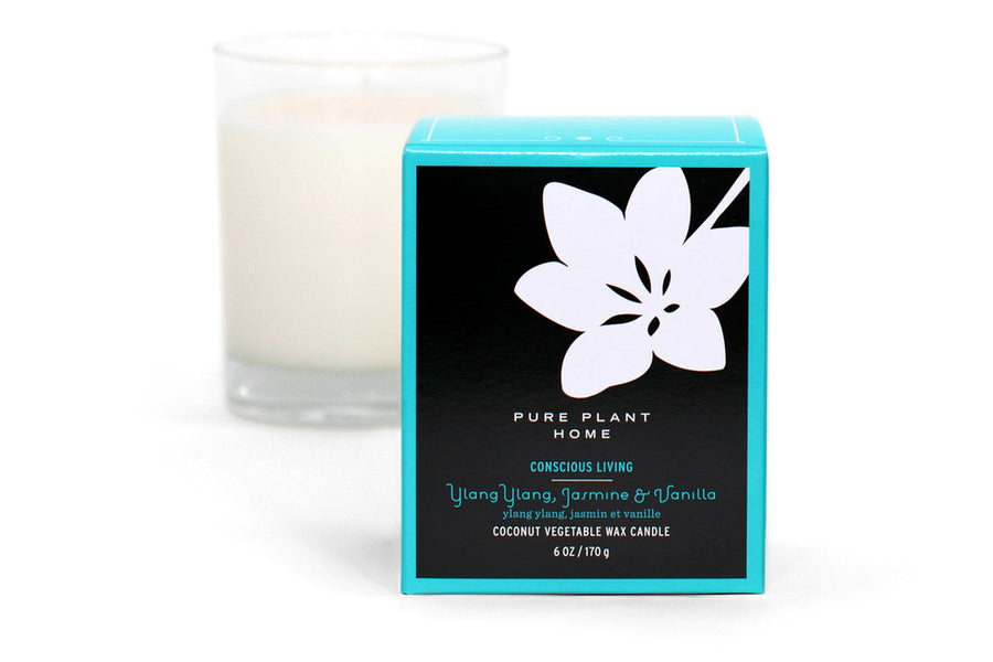 Gift Box Glass Candle Ylang Ylang/Jasmine Vanilla 6oz