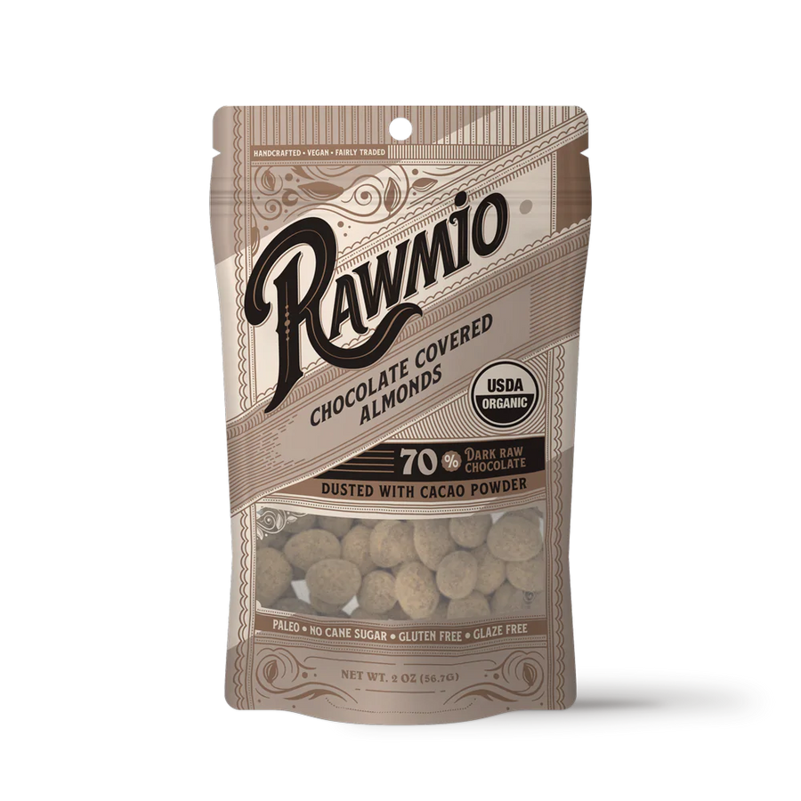 RawMio Chocolate Covered Almonds 2 oz.